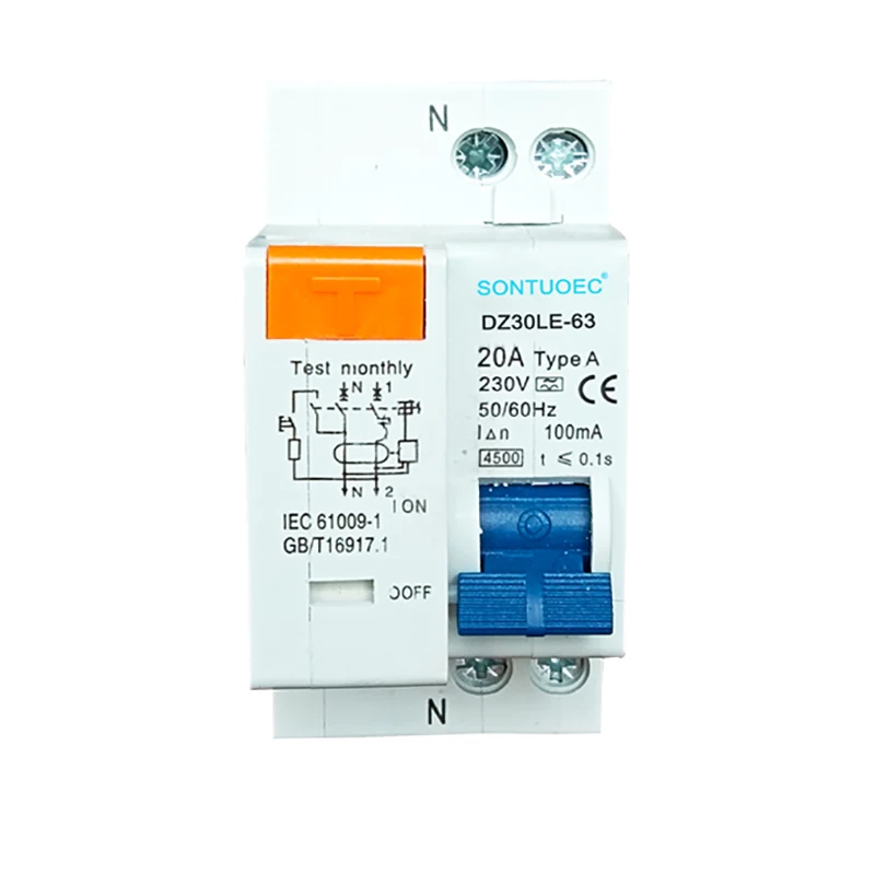 1p+n elektrooniline tüüp RCBO
