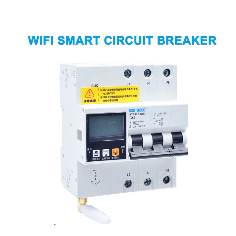 Wifi 4g tuya st65le-63h seeria mitme funktsionaalse rcbo intelligentne kaitselüliti